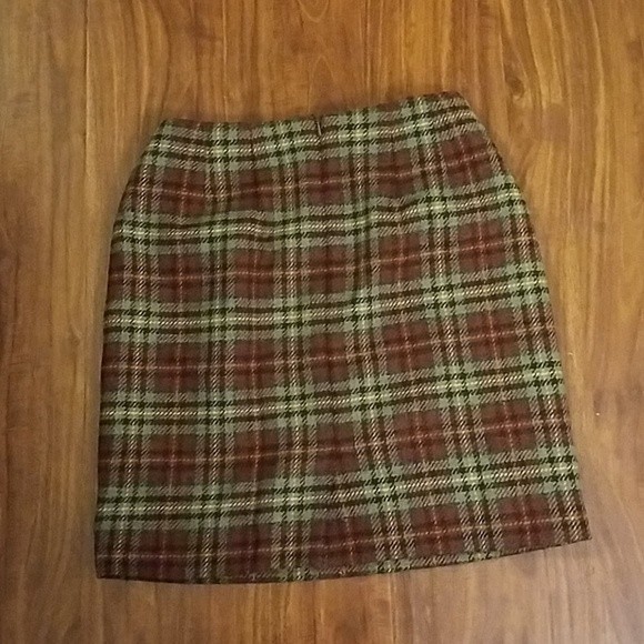 Laura Ashley Vintage Pencil Plaid Skirt - Picture 2 of 3